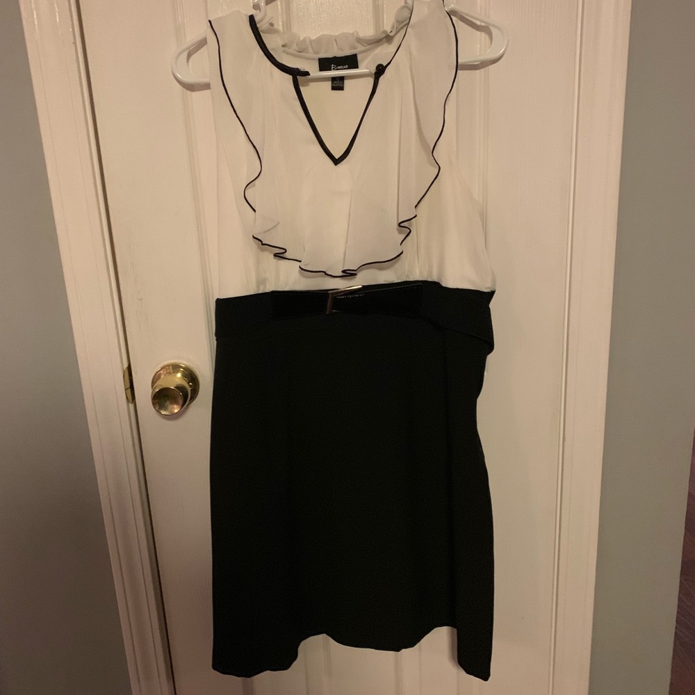 Black and white dress with belt